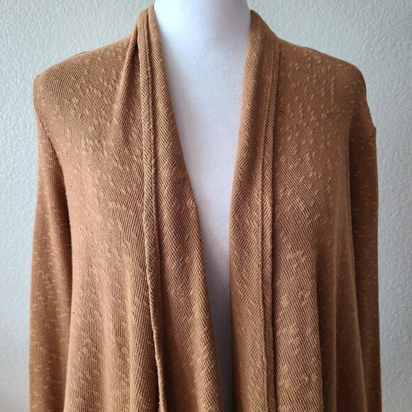 XCVI Crochet Boho Retro Open Women Cardigan Small Western Long‎ Sleeves Camel - Picture 8 of 12